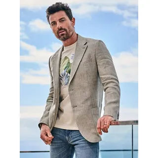 ENGBERS GERMANY Herren Freizeit-Sakko mit Leinenanteil Grün slim fit uni Reverskragen - 60
