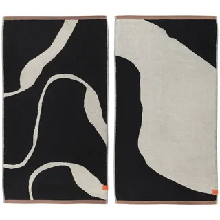 Mette Ditmer - Nova Arte Gästehandtuch, schwarz/off-white