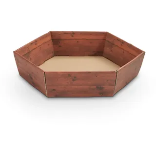 10 x PresentFill Präsentkorb Mini Klein sechseckig in Holzdesign leer ohne Inhalt Geschenkkorb aus Recycling Karton - Made in Germany für Weihnachten - Ostern - Geschenke