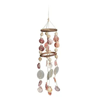 Relaxdays Windspiel 13 x 75 cm Beige/Braun/Weiß