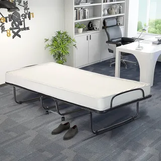 Costway Gästebett Klappbett 80 x 190 cm schwarz/weiß