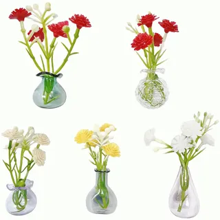 Magnetische Mini-Blumenvasen für den Kühlschrank – Niedliche, kreative 3D-Magnete aus winzigen Glasblumenvasen für Kühlschrank, Küche, Schließfach, Büro & Geschenkideen (5pcs-a)