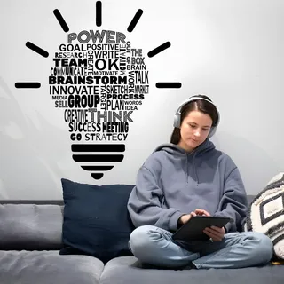 SUPERDANT Wandtattoo Teamwork Wandtattoo Wohnzimmer Mit Leuchtenspruch Motivierende Wandsticker Für Büro Besprechungsraum Selbstklebende Schwarze Dekorfolie Zur Bürodekoration