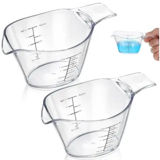LuxusKollektion Messbecher 2er Set Messbecher 60ml Mini mit Waage Klar V-Ausguss