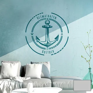 Wandtattoo Wandbild Wandaufkleber Aufkleber Heimathafen Rostock Anker M2078 ilka parey wandtattoo-welt® - ausgewählte Farbe: *mittelgrau* ausgewählte Größe: *S - 25cm breit x 25cm hoch*