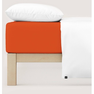 schlafgut Spannbettlaken Premium 90 x 220 cm Baumwolle Orange