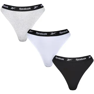 Reebok, Damen, Sport-Tanga, Mehrfachpackung, Workout-Unterwäsche aus Baumwolle – 3er-Packung - L