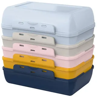 Emsa Lunchbox Variabolo, Polyprophylen (PP), (Set, 6-tlg), platzsparend, verschiedene Farbkombinationen, spülmaschinenfest bunt