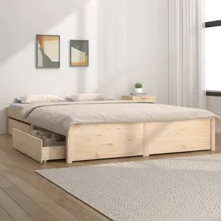 Festnight Bett 120x200 cm mit Stauraum Bettgestell Holz mit Schubladen Doppelbett Einzelbetten Bettkasten Jugendbett Holzbett Massivholzbett Bettrahmen Schlafzimmer Bett Jugendzimmer