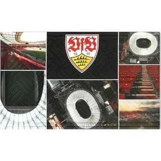 VfB Stuttgart Fußmatte – Offizielle Fan Schmutzfangmatte mit Logo – rutschfeste Türmatte für Innenbereich & Eingangsbereich – Fußball Fanartikel Geschenk