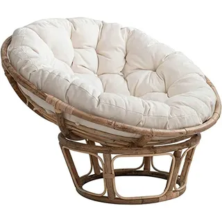 TDHLW Papasan Kissen, Rundes Sitzkissen, Wasserdicht Papasan Stuhlkissen,Waterproof Swing Chair Cushion, Stuhlkissen Für Innen Balkon Draus Schaukelstuhlkissen im Freien,Beige,100 * 100CM/39 * 39IN