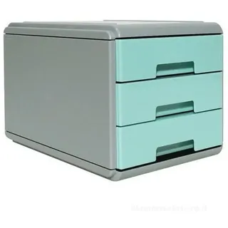 Arda Mini-Schubladenschrank Keep Colour Pastellgrau/Blau 3 Schubladen 17,7x25,4x