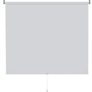 deko-raumshop Verdunkelungsrollo Springrollo Mittelzugrollo Rollo Breite 60 bis 200 cm Stoff lichtundurchlässig verdunkelnd abdunkelnd Fenster Sonnenschutz Hitzeschutz (130 x 180 cm, Hellgrau)