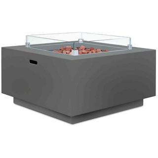 Intergrill Gasfeuerstelle TM18012 Designer Fire Pit Feuertisch für Garten mit Lavasteinen Glas Steinoptik