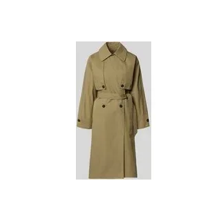 Trenchcoat mit verdecktem Verschluss und Bindegürtel, Oliv, $listsize[$i].replace('"','"')