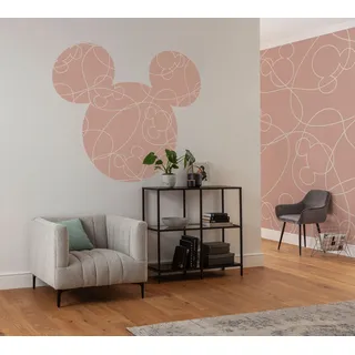 KOMAR Dots Fototapete rund Disney, Mickey Head Knotted (128 cm selbstklebend