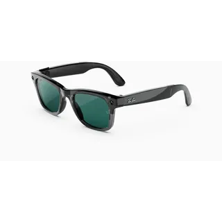 RAY-BAN Meta Gen 3 Wayfarer - AI Glasses - Transparent Schwarz - L | Über 8 Std. Laufzeit, 6 Mikrofone, anpassbare Taste, schlanker Rahmen - Transitions® Gläser Klar zu Aquamarin