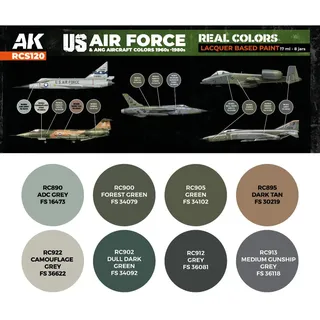 AK Real Colors US Air Force & ANG Aircraft Colors 1960s-1980s SET