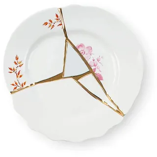 Seletti Kintsugi Teller für Obst aus Porzellan und 24 Karat Gold mod.1