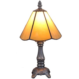 Tokira Tiffany-Stil Tischlampe Klein, E14 6 Zoll Glasmalerei Vintage Tischlampe Wohnzimmer, Gemütlichn Mini Nachtlicht Kinderzimmer [Ohne Glühbirnen]
