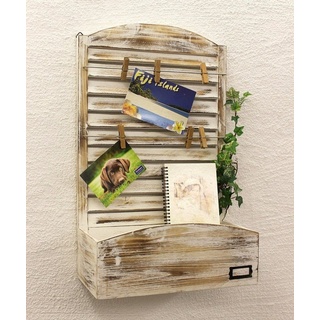 DanDiBo Memoboard »Wandorganzier Holz Vintage Memoboard mit Briefablage 65 cm YX-14B415 Pinnwand Memotafel Postbox«