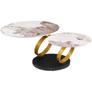 Riess Ambiente Couchtisch Dancing Rings 134cm - schwarz braun - Keramik