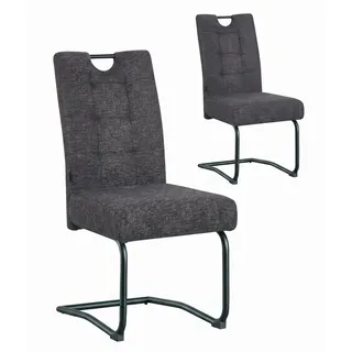 B&D home Freischwinger SOFIA (Set, 2 St), mit Taschenfederkern-Sitz und Griff, 140kg belastbar schwarz