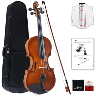 Aileen Geige Kinder 4/4, Violine Lernen Anfänger Set für Erwachsene mit Exklusive patentierte Griffbrettaufkleber