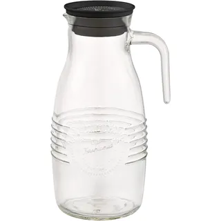 APS Glaskaraffe -OLD FASHIONED- Ø 12 cm, H: 26 cm, 1,8 Liter Glas, Polypropylen, Silikon Deckel