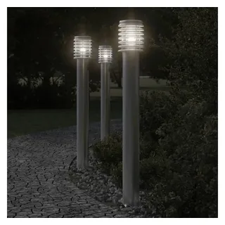 vidaXL Wegeleuchte Edelstahl 110 cm inkl. Steckdose silber