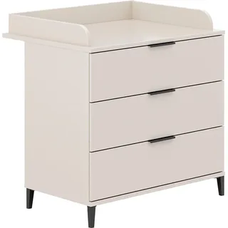 Home Affaire Wickelkommode HOME AFFAIRE "ARI, 3 Schubladen", beige (cashmere, beige), B:94,7cm H:87,9cm T:52,4cm, Holzwerkstoff, Wickelkommoden, Wickelkommode, inklusive Wickelaufsatz, Schubladen mit Soft-Close-Funktion