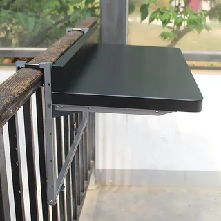 WXZX Balkonhängetisch Klappbar Hängend, Balkon-Hängetisch,5-Fach Höhenverstellbarer Hängetisch Kleiner Balkontisch Aufklappbar, Klapptisch, Wandtisch Für Terrasse Garten Geländer Tisch