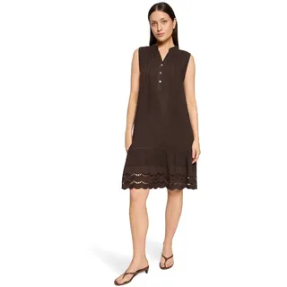 Cartoon Druckkleid Kurz Dunkelbraun 34