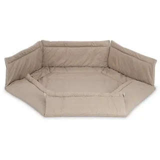 FabiMax Laufgittereinlage 6-eckig (115x100 cm), mit Seitenschutz, Obermaterial aus 100% Baumwolle beige