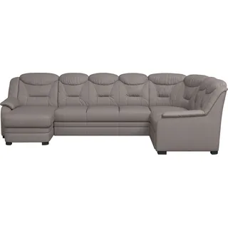 Wohnlandschaft COTTA "Marcus U-Form" Sofas Gr. B/H/T: 330 cm x 99 cm x 211 cm, Kunstleder SOFTLUX, Recamiere links-langer Schenkel rechts-Bettfunktion links, Mit Bettfunktion-mit Schubkasten, beige (sand) Wohnlandschaften Bequeme Wohnlandschaft in klassischem Design mit hoher Rückenlehne