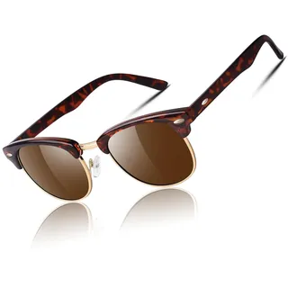 CGID Sonnenbrille Herren Damen Retro Vintage Halbrahmen Polarisiert UV400 Schutz - 51