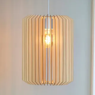 Nordlux Asti 1-flg. 30 cm rund Holz braun