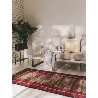 benuta nest Outdoor-Teppich 80 x 250 cm multicolor/rot