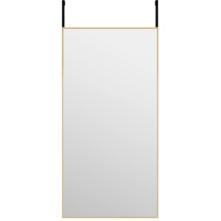 vidaXL Türspiegel Hängespiegel Spiegel Ankleidespiegel Garderobenspiegel Flurspiegel Frisierspiegel Wandspiegel Golden 40x80cm Glas Aluminium