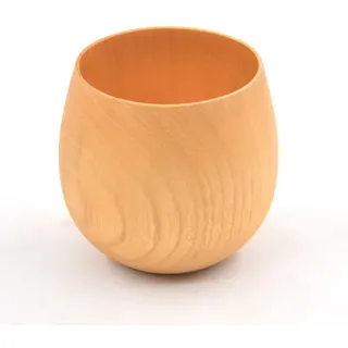 Naturoom Holzbecher, japanischer Stil, Teetasse, Bier, Kaffeetasse, natürliches Massivholz, perfekt für kalte oder heiße Getränke, 240 ml (natürlich)
