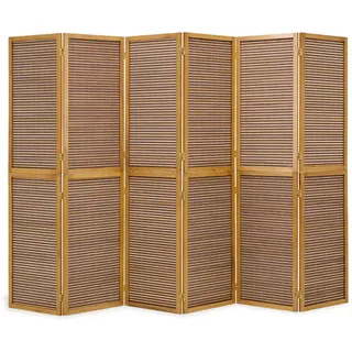 Homestyle4u Paravent Braun Holz 264x175x2 cm