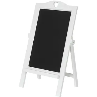 Mendler Werbetafel HWC-E51 Aufsteller Kreidetafel Kundenstopper Dekotafel 66 x 39 x 33 cm 1 St. Weiß