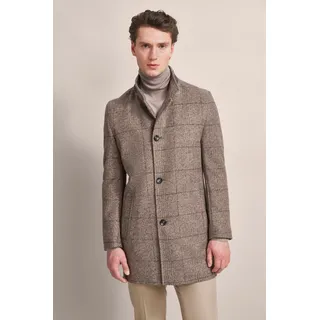 Kurzmantel BUGATTI, Herren, Gr. 54, beige, 49% Polyester, 21% Polyacryl, 18% Wolle, 12% Baumwolle, kariert, casual, slim fit, Langarm normaler Saum, Mäntel, mit Karodessinierung