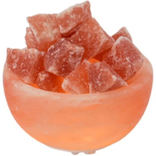 HIMALAYA SALT DREAMS Salzkristall-Tischlampe Petite, LED wechselbar, Warmweiß, Handgefertigt aus Salzkristall - jeder Stein ein Unikat, H: ca.4 cm orange