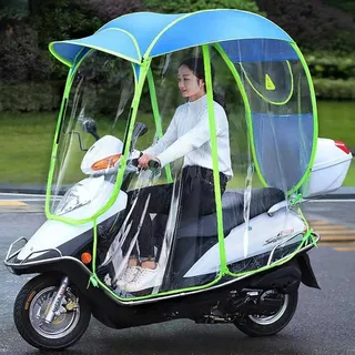 XBDLYQBD Universeller, Vollständig Geschlossener Motorroller-Regenschirm, Mobilitäts-Sonnenschutz, Regenschutz, Wasserdicht, Zusammenklappbares Roller-Überdachung