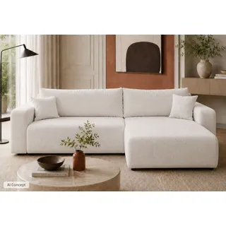 lookway Ecksofa VESPO XL mit Schlaffunktion 2-Sitzer Weiß