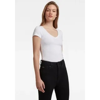 G-Star Base Kurzarm-T-Shirt Mit V-ausschnitt White M