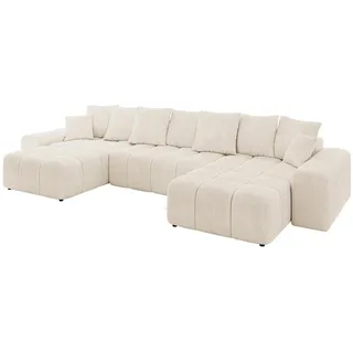 altdecor Ecksofa Cord 6-Sitzer Beige