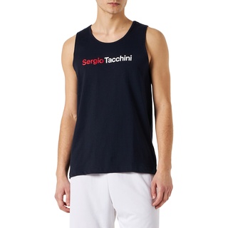 Sergio Tacchini Herren Robin 021 T Shirt, Navy / Tango Red, XXL EU