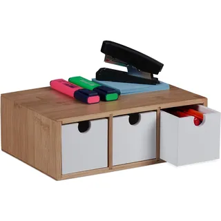 Relaxdays Schubladenbox 9 x 26 x 18 cm 1-tlg. braun